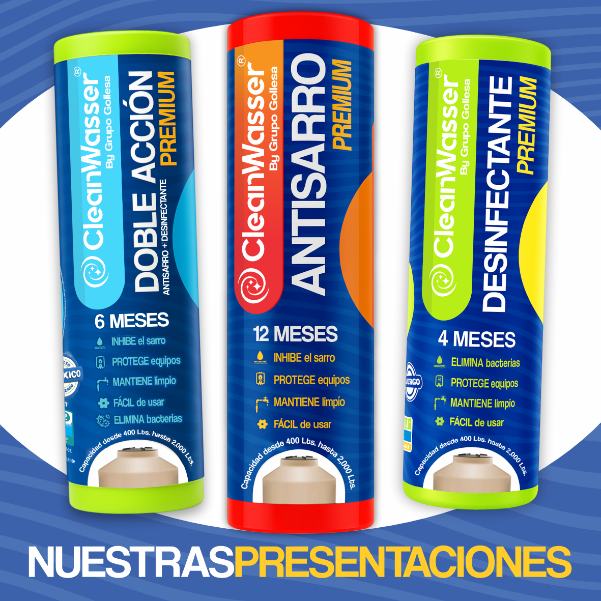 NUEVO CARTUCHO ANTISARRO PREMIUM PARA TINACO DE 400 A 2,000 litros