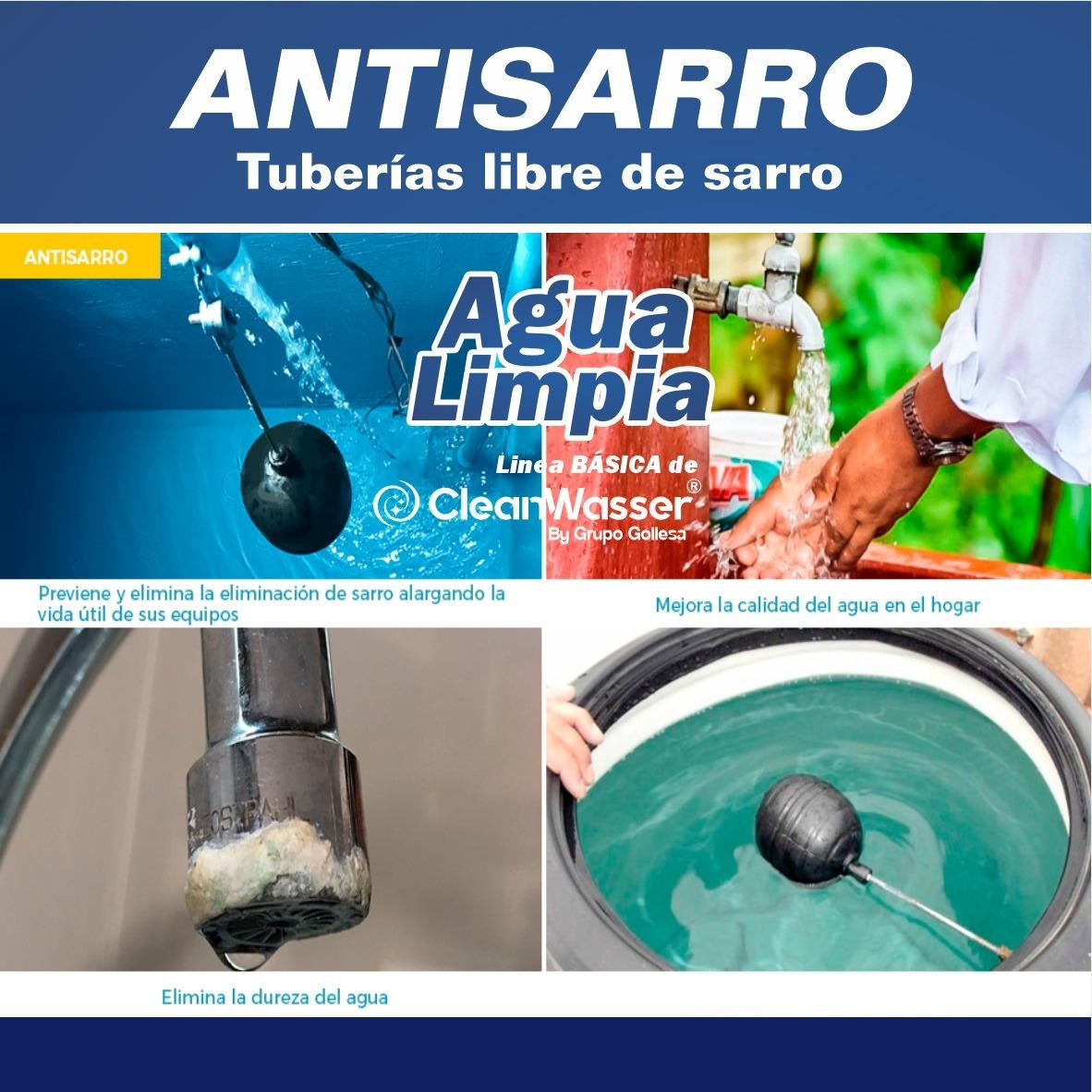 ANTISARRO AGUALIMPIA DE 400 A 1,100 LTS