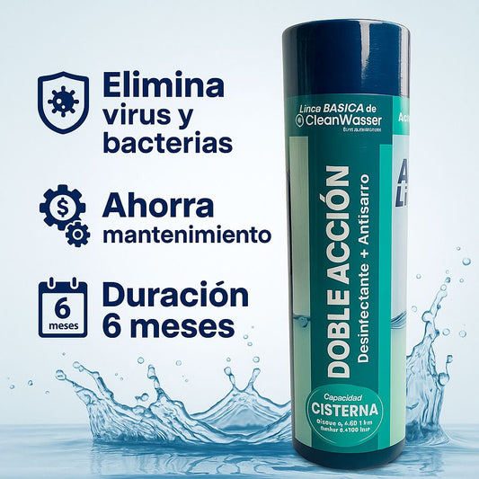 Cartucho Doble Acción para Cisternas 2,500 litros AguaLimpia
