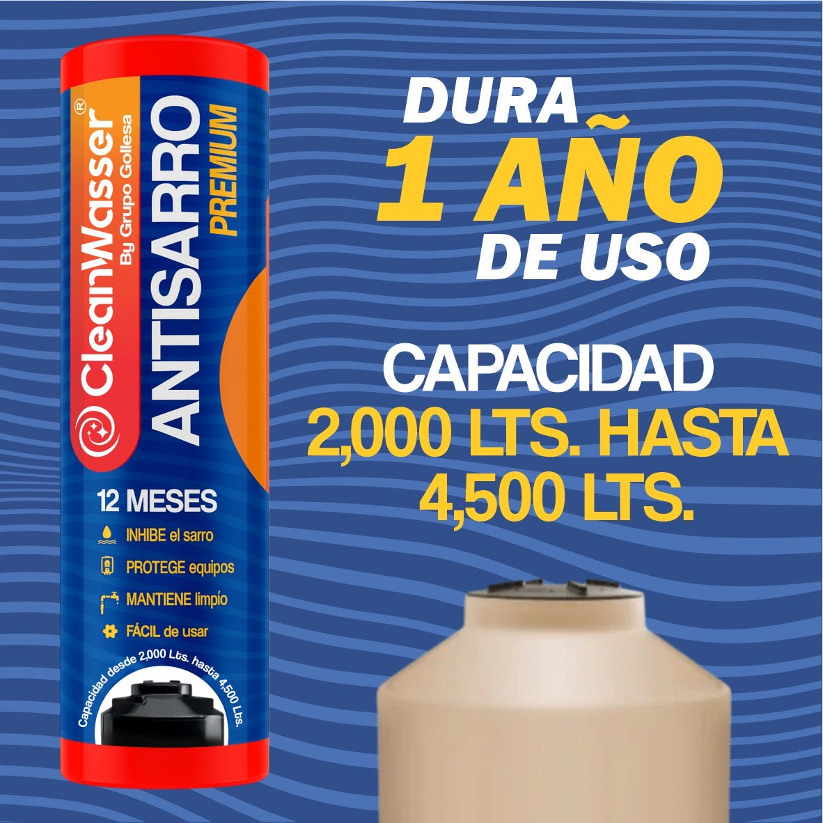NUEVO CARTUCHO ANTISARRO PREMIUM PARA CISTERNA DE 2,000 A 4,500lts