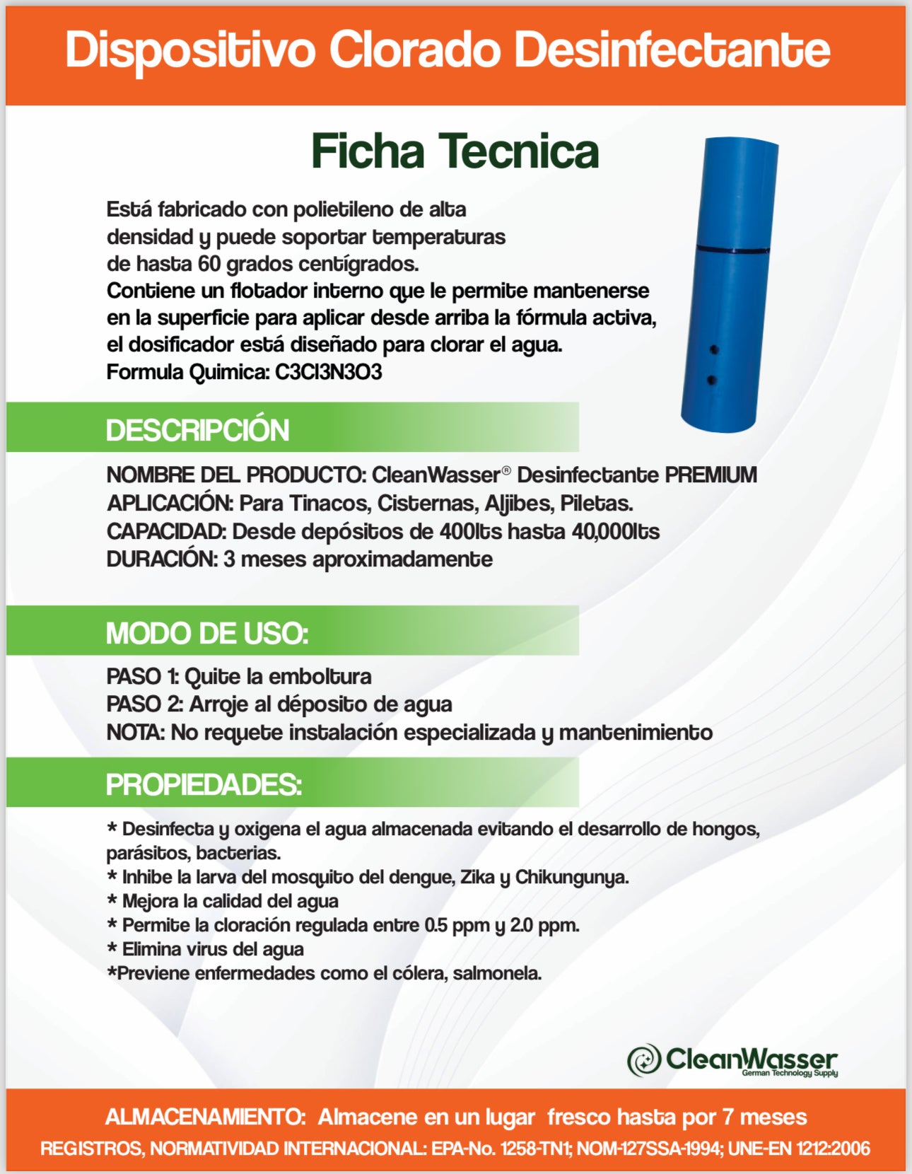Kit: 1 Cartucho Desinfectante y 1 Cartucho AntiSarro para Tinaco de 400 a 1,100lts