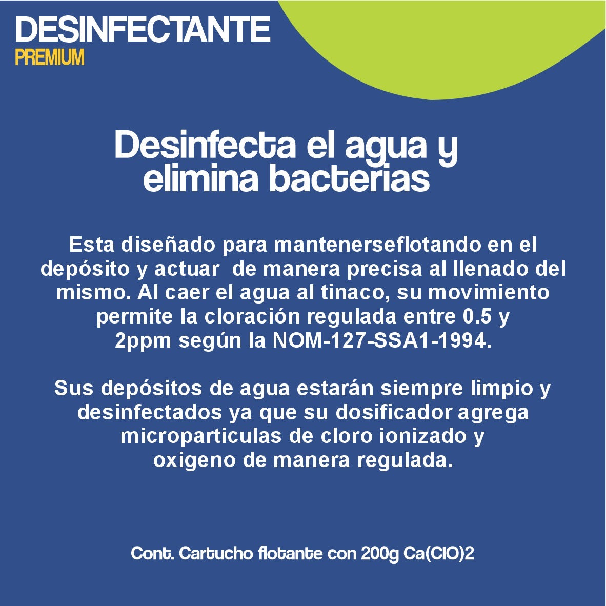 NUEVO CARTUCHO DESINFECTANTE PREMIUM PARA TINACO DE 400 A 4,500lts