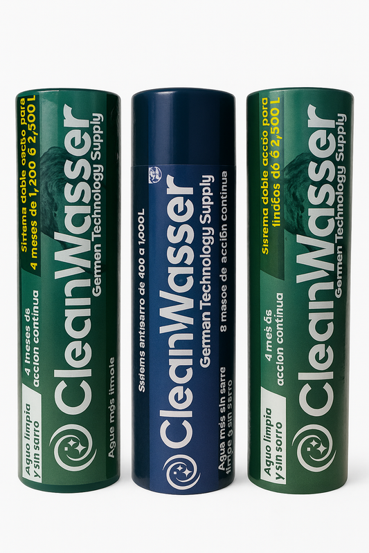 Kit: 2 Cartuchos Doble Acción para Cisterna de 5,000lts y 1 Cartucho AntiSarro para 1,100lts