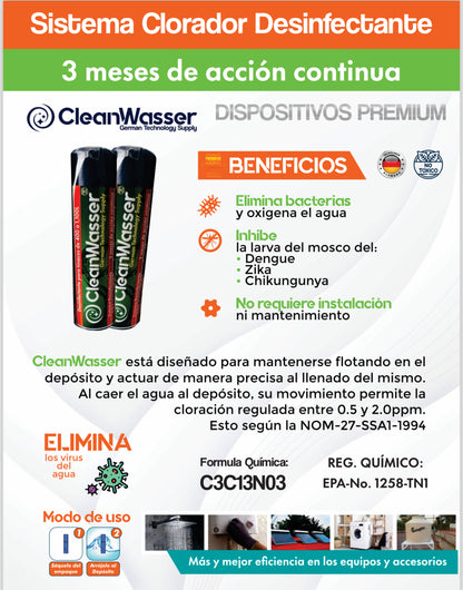 Kit: 1 Cartucho Desinfectante y 1 Cartucho AntiSarro para Tinaco de 400 a 1,100lts