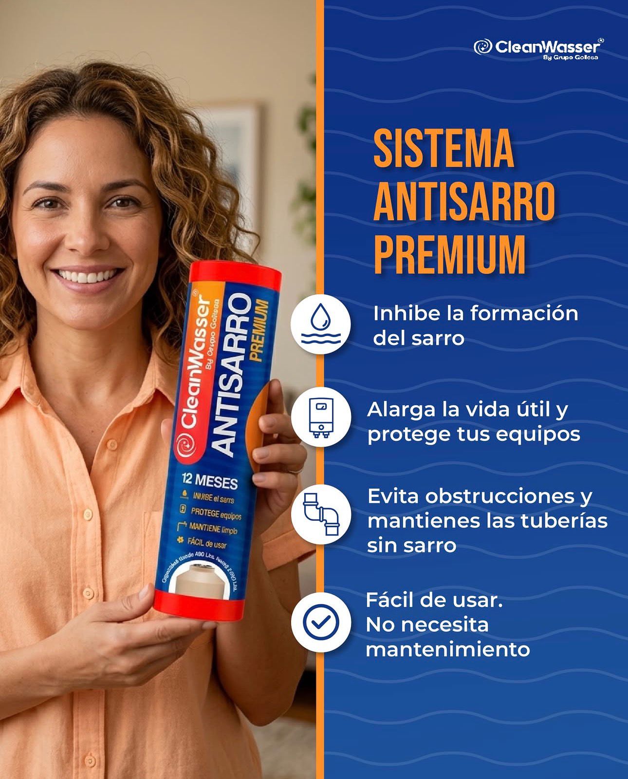 Kit 2 Cartuchos AntiSarro Premium CleanWasser 400 a 2,000lts