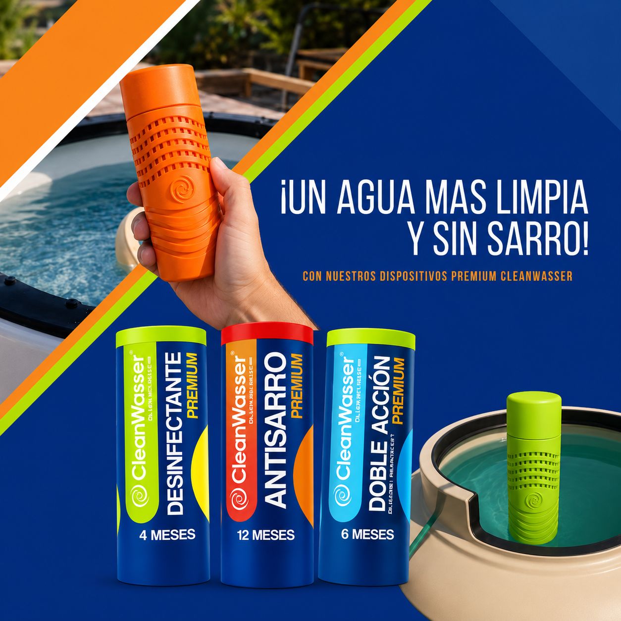 Kit 2 Cartuchos AntiSarro Premium CleanWasser 400 a 2,000lts