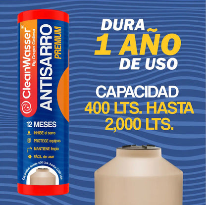 Kit 2 Cartuchos AntiSarro Premium CleanWasser 400 a 2,000lts