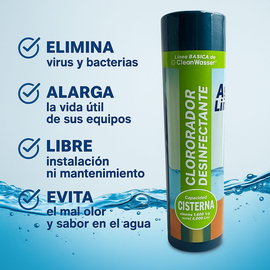 Cartucho Desinfectante para Cisterna 2,500 litros AguaLimpia