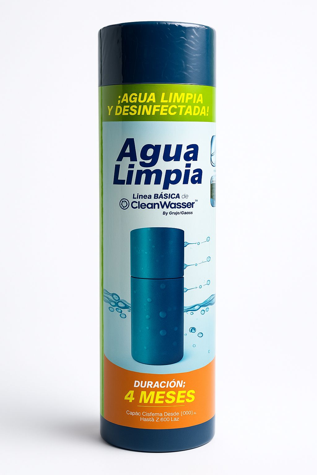 Cartucho Desinfectante para Cisterna 2,500 litros AguaLimpia